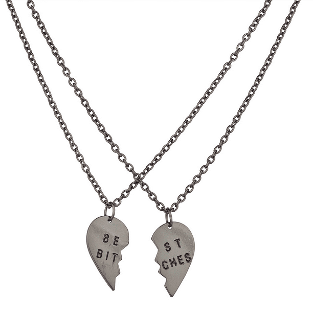 Lux Accessories Best Friends Hate The Same People Heart Necklace